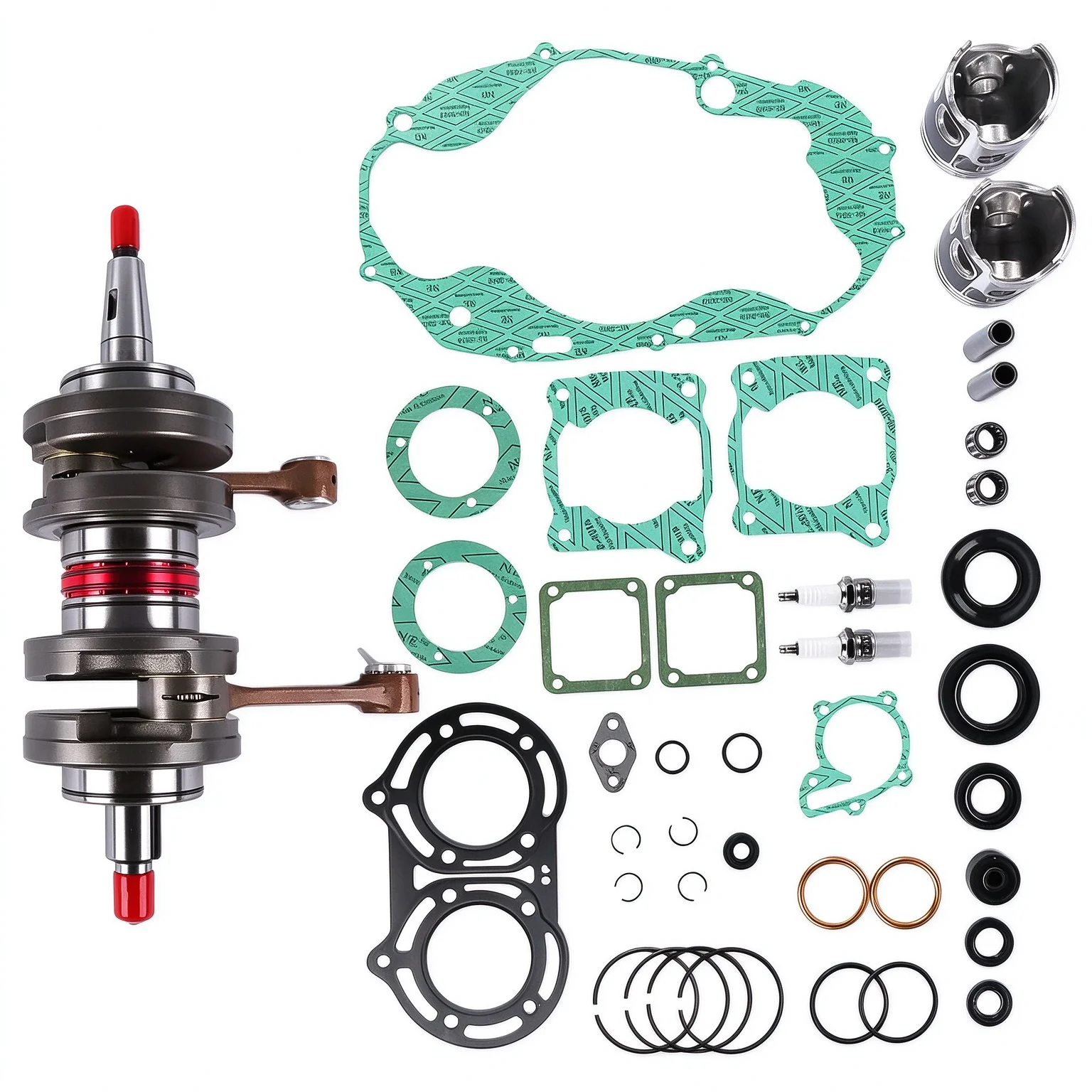Crankshaft Crank Assembly 64mm Piston Rod Seal Gasket Plug for YFZ350 ATV Quad 2 Stroke Engine Off Road Replacement Parts