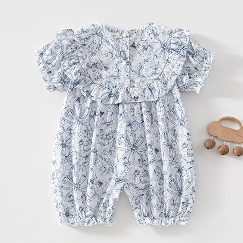 Baby Girl Clothing Summer New Arrival 100% Cotton Ruffles Baby Romper Short Sleeve Thin Infant Jumpsuit