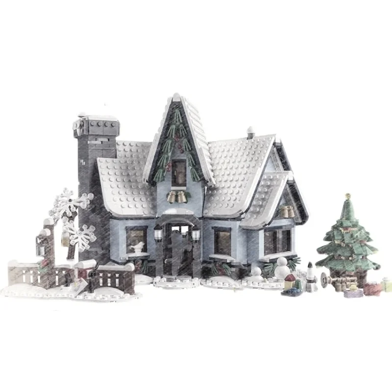 

New creative winter village Santa's visit building blocks city street view assembly brick toy gifts for children holiday gifts