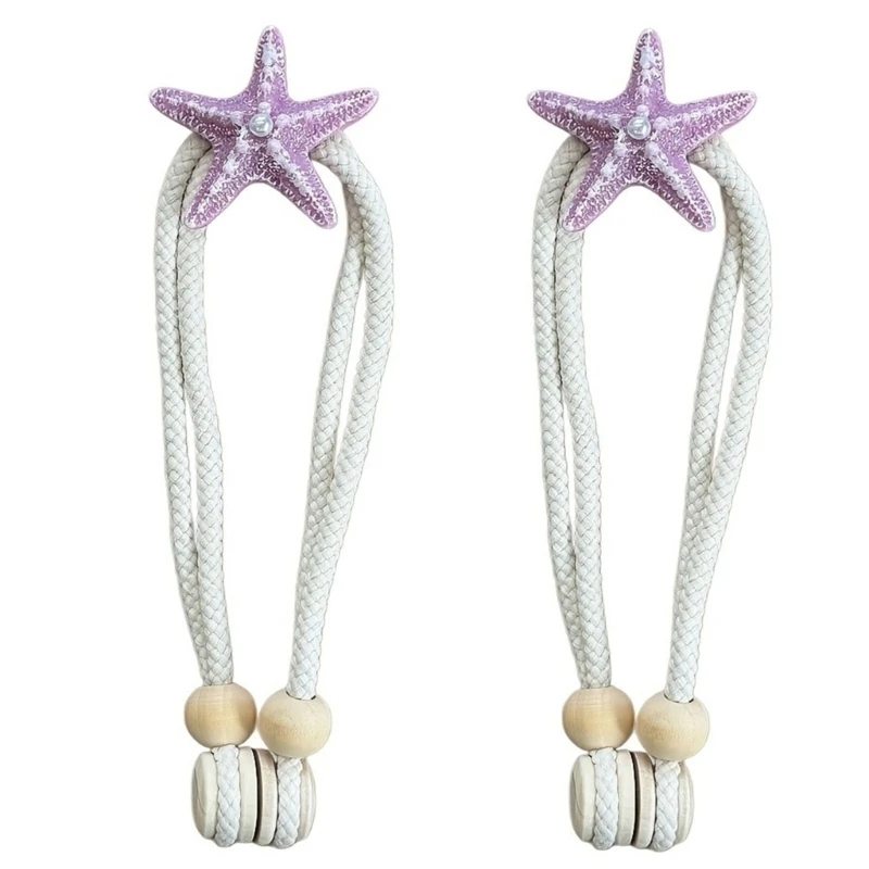 Sea Star Magnetische Vorhangschnalle, Raffhalter, Seil, magnetische Vorhanghalter, 2er-Set für durchsichtige Stoffe – Detail 1