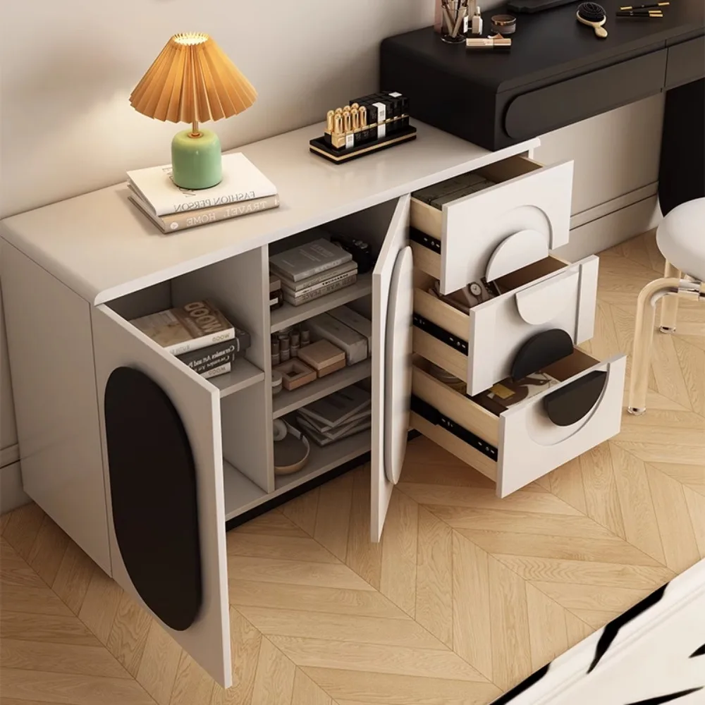 Luxury Light Dressing Table Black White Modern Storage Dressing Table Mirror European Meble Do Sypialni Furniture Decoration