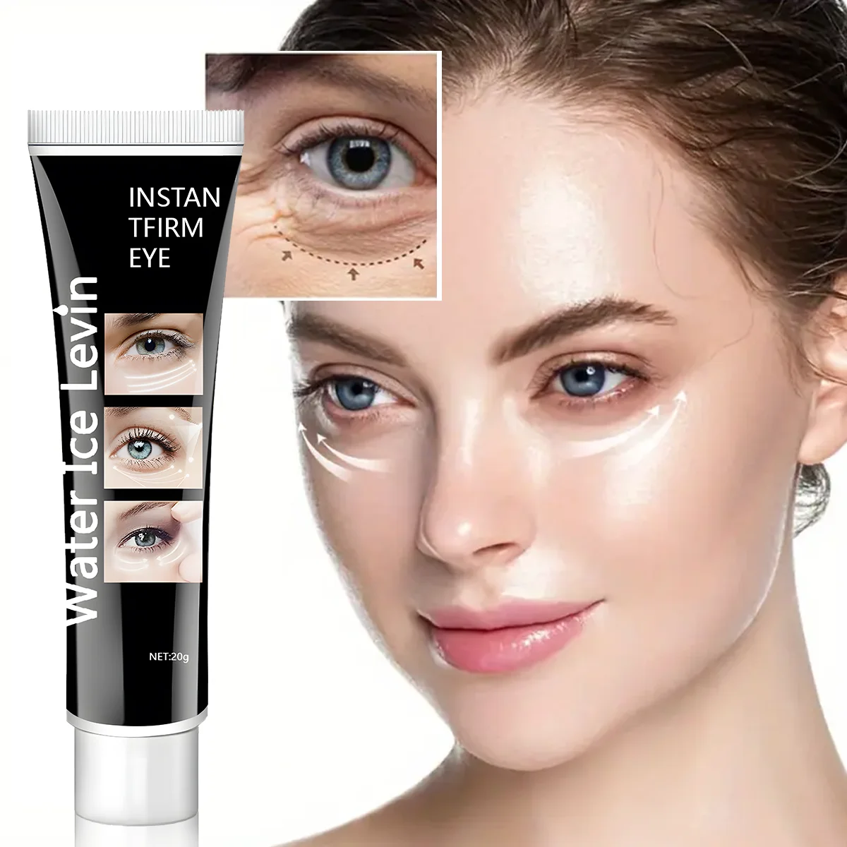 

Instant Firm Eye Cream Hyaluronic Acid Vitamin C Glycerin Caffeine Niacinamide Dark Circle Puffiness Reducing Hydrating 20g