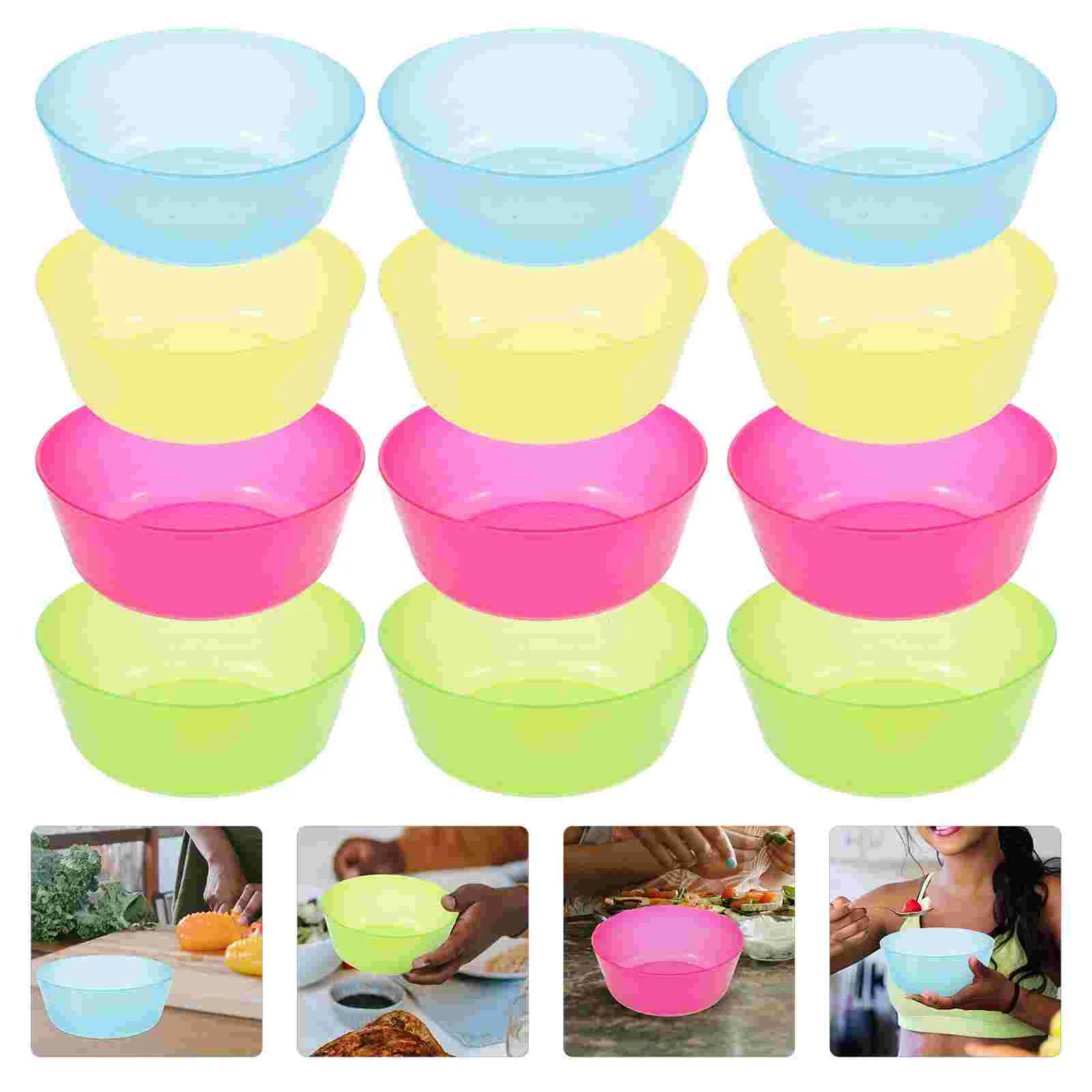 12 Pcs Plastic Bowl Snack Kids Bowls for Toddlers Storage Food Prep Rice Kitchen