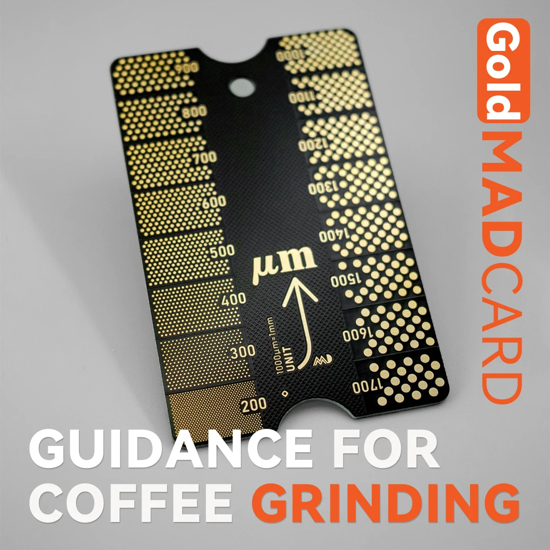 MADBALL Design-Coffee Grinding Particle Size List Card, Coffee Grind Calibration Tool, Coffee Grind Adjusting Card