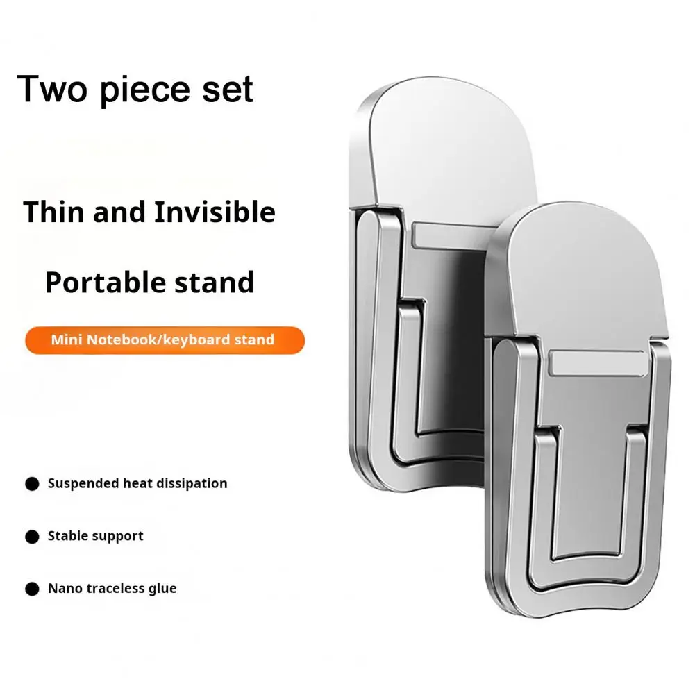 1 Pair Laptop Stand Computer Keyboard Holder Rustproof Two Levels Laptop Stand Foldable Mini Computer Support Holder