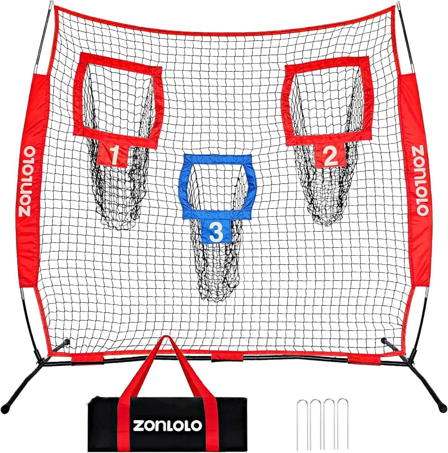 

6x6ft Football Training Net with 3 Target Pockets, Portable QB Throwing Practice Equipment with Carry Bag for Kids