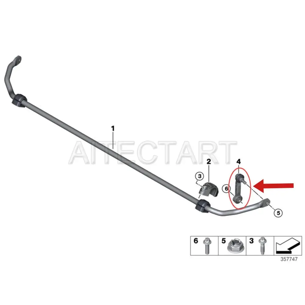 Rear Stabilizer Bar Link Kit For BMW X1 F48 X2 F39 Mini Cooper F55 F56 F57 Clubman F54 Countryman F60, OEM 33506862865 Brand New