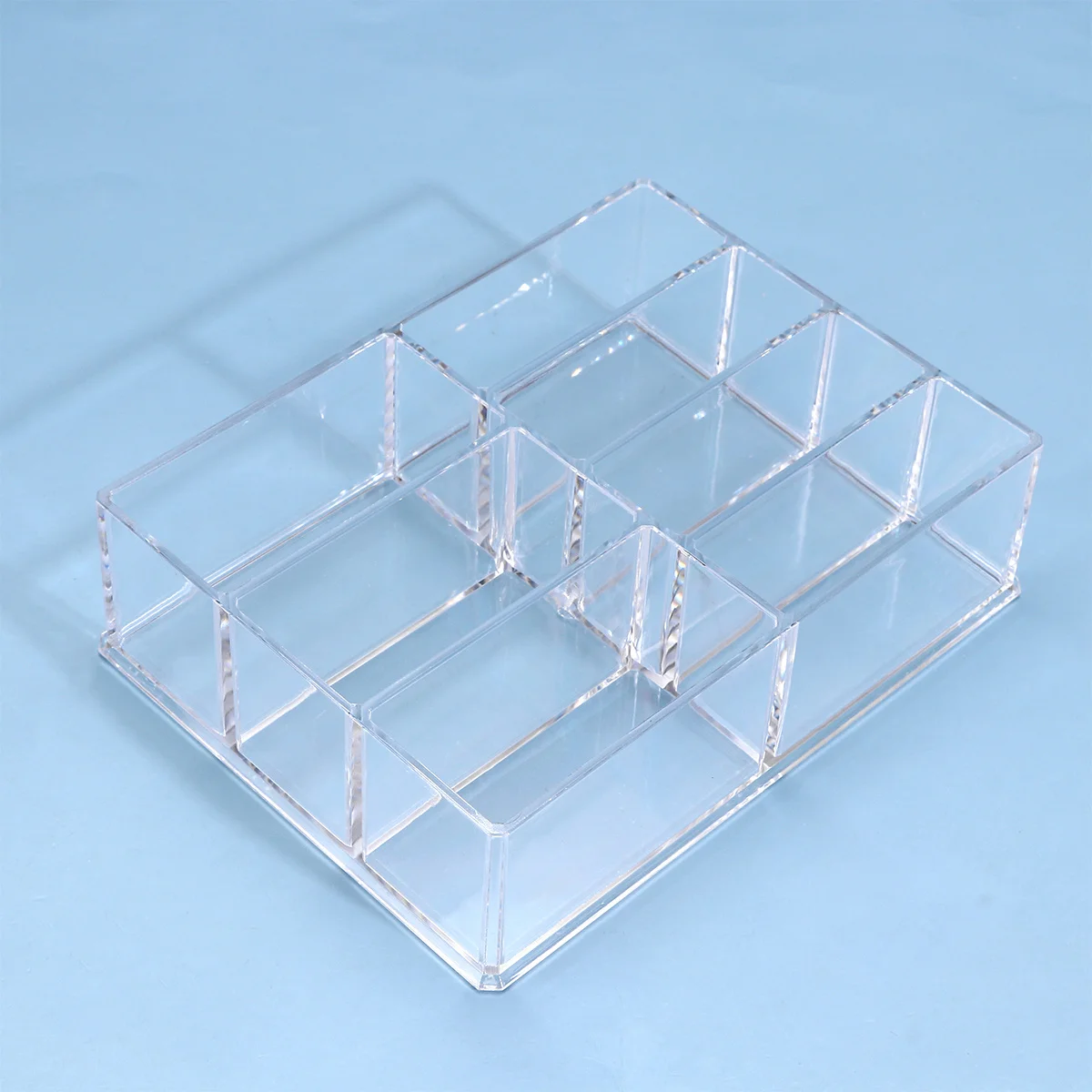 Caixa de armazenamento de sombra de olho acrílico transparente 7 grade organizador para pincéis de maquiagem brincos rack de armazenamento acrílico