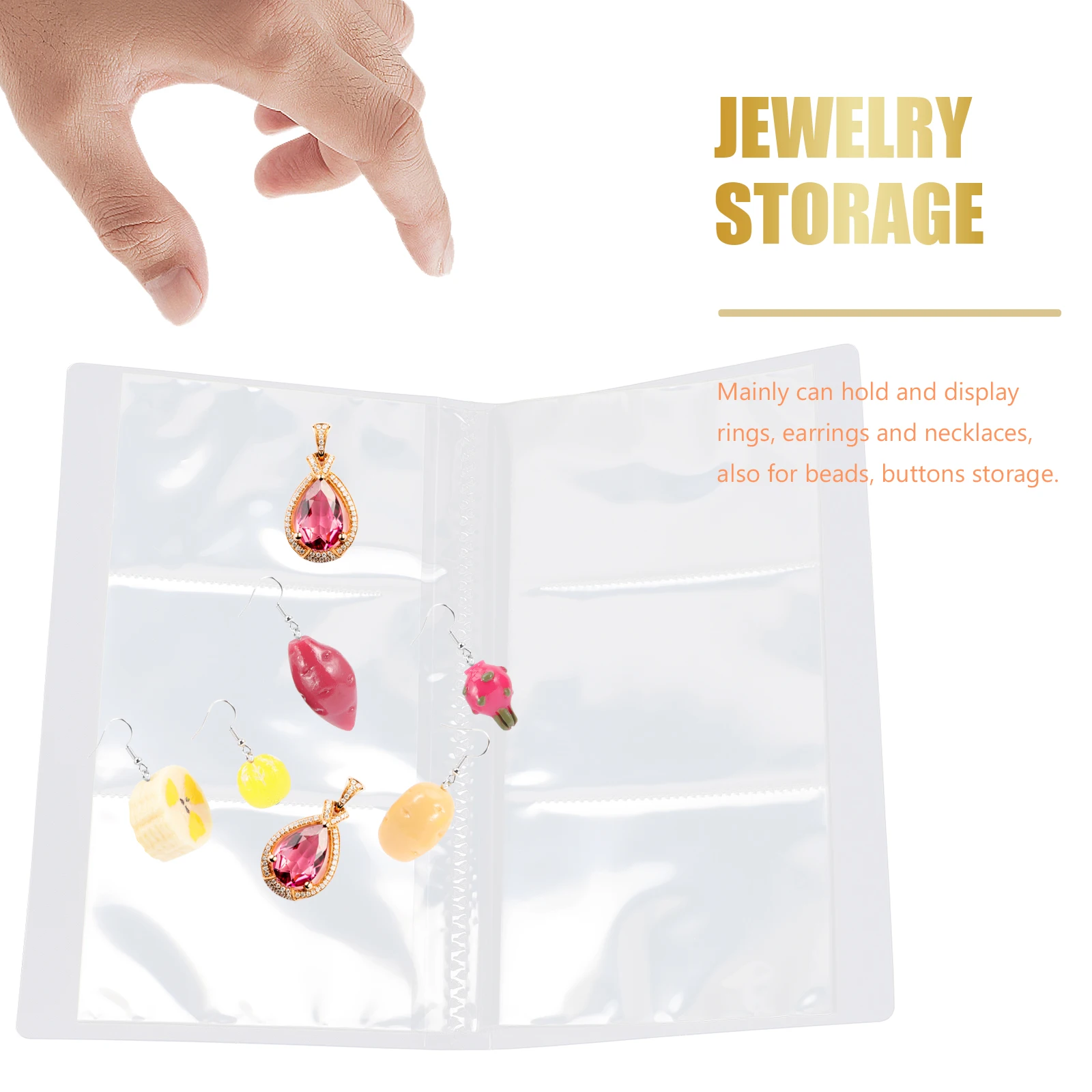 

Clear 84-Grid Jewelry Storage Album Portable Transparent Organizer Book For Earrings Rings Necklaces Travel Jewelry Case Durable