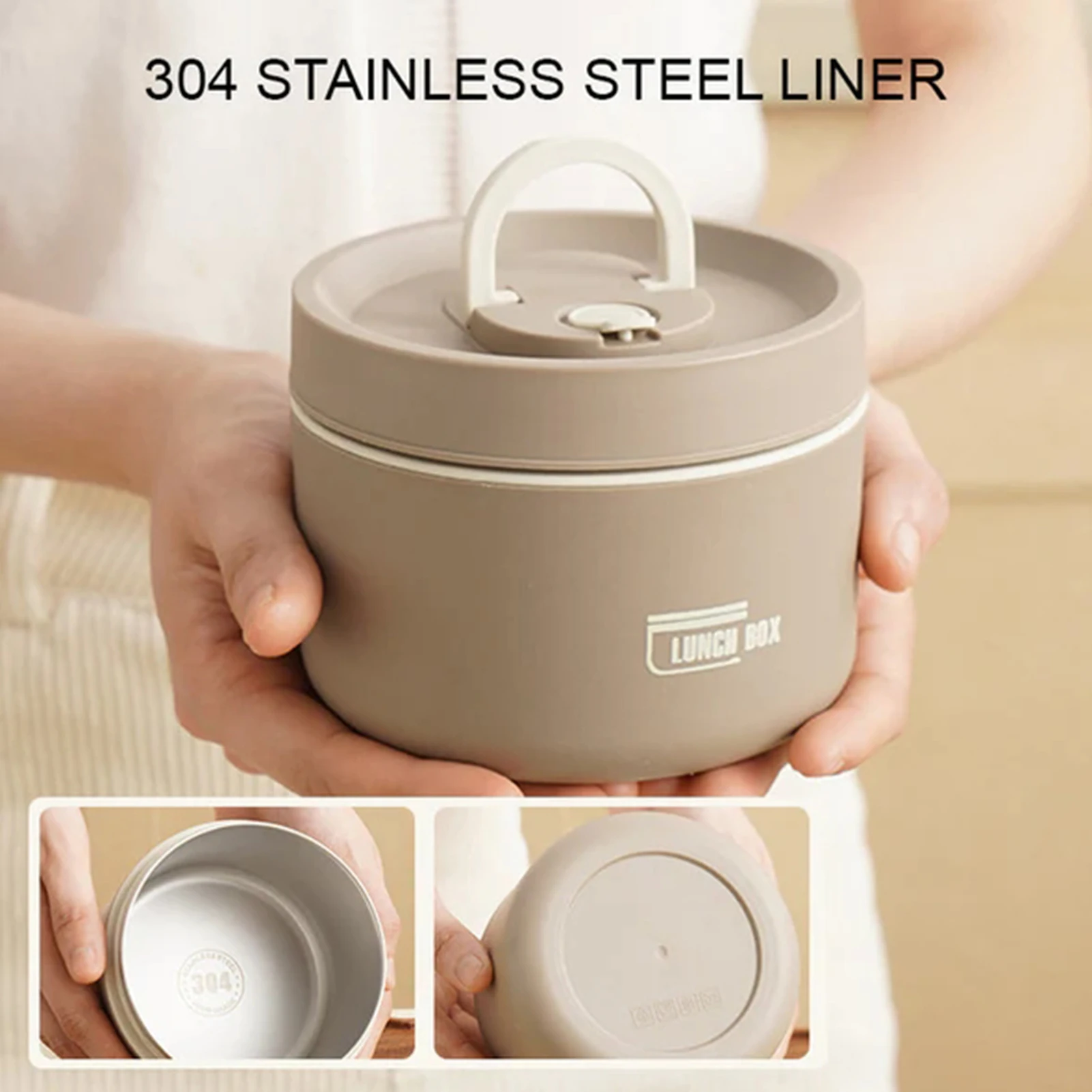 Thermal Food Containers with Lids Sealed Picnic Lunchbox Stainless Steel Inner with Air Valve for Kids Students Adults