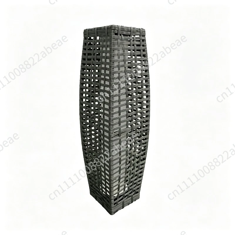 Creative New LED Solar Imitation Rattan Hollow Floor Lamp for Outdoor Courtyard Garden Projection Atmosphere Lighting