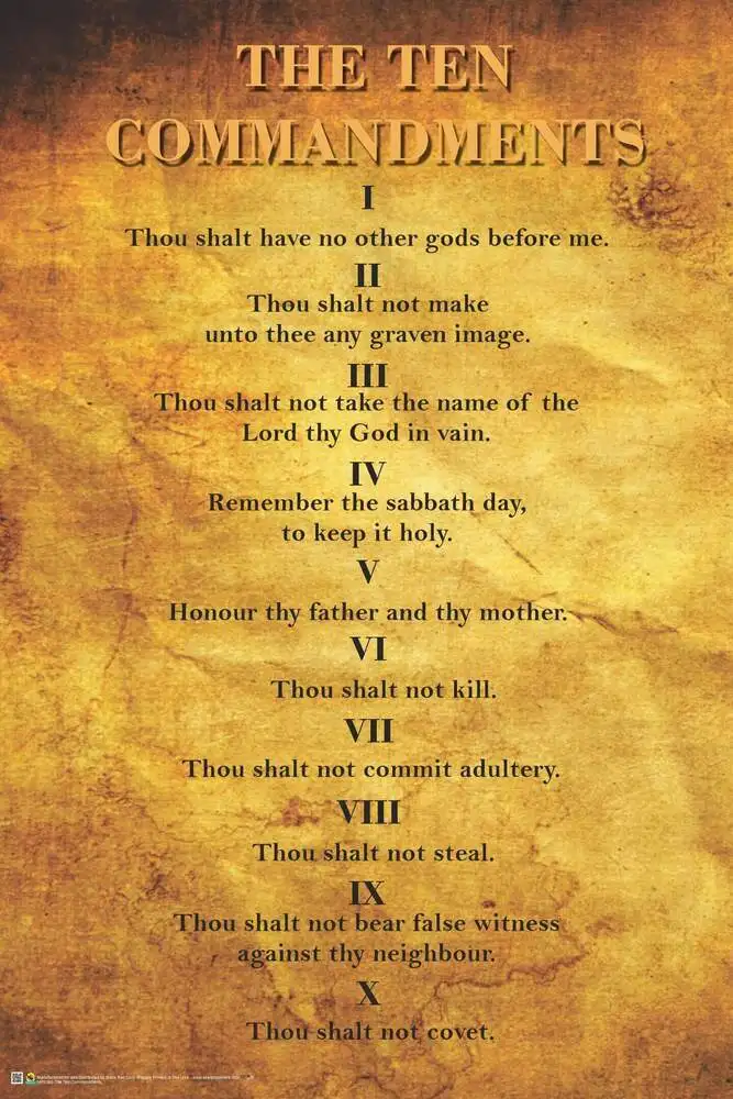 The Ten Commandments PosterArt Print Wall Art Rome Decoration