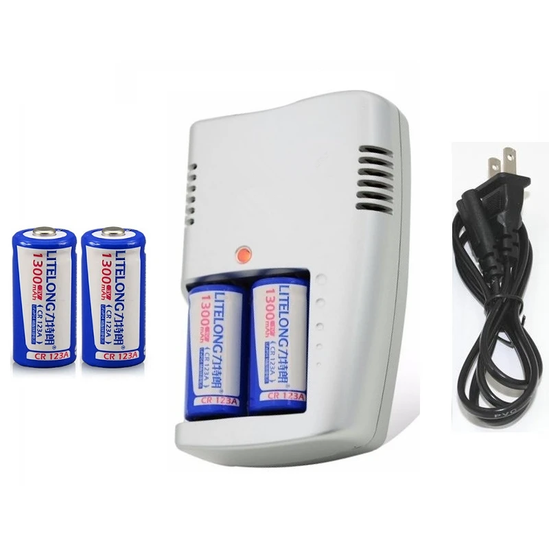 

4PCS 1300mAh 3v CR123A rechargeable LiFePO4 battery lithium battery with CR123A charger