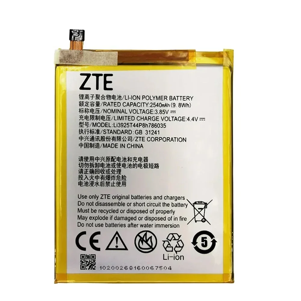 Original New 2540mAh Li3927T44P8h786035 Battery For ZTE Blade V8 V0800 BV0800 V7 V7Plus V770 Xiaoxian 4 BV0701 Z10 Batteries