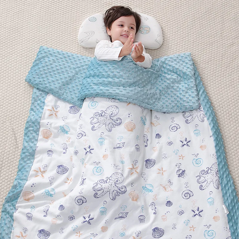 Soft Baby Blanket  Comfort Quilt Cover Dot Fabric Children Cot Beddings Autumn Winter  Warm Receiving Blanket