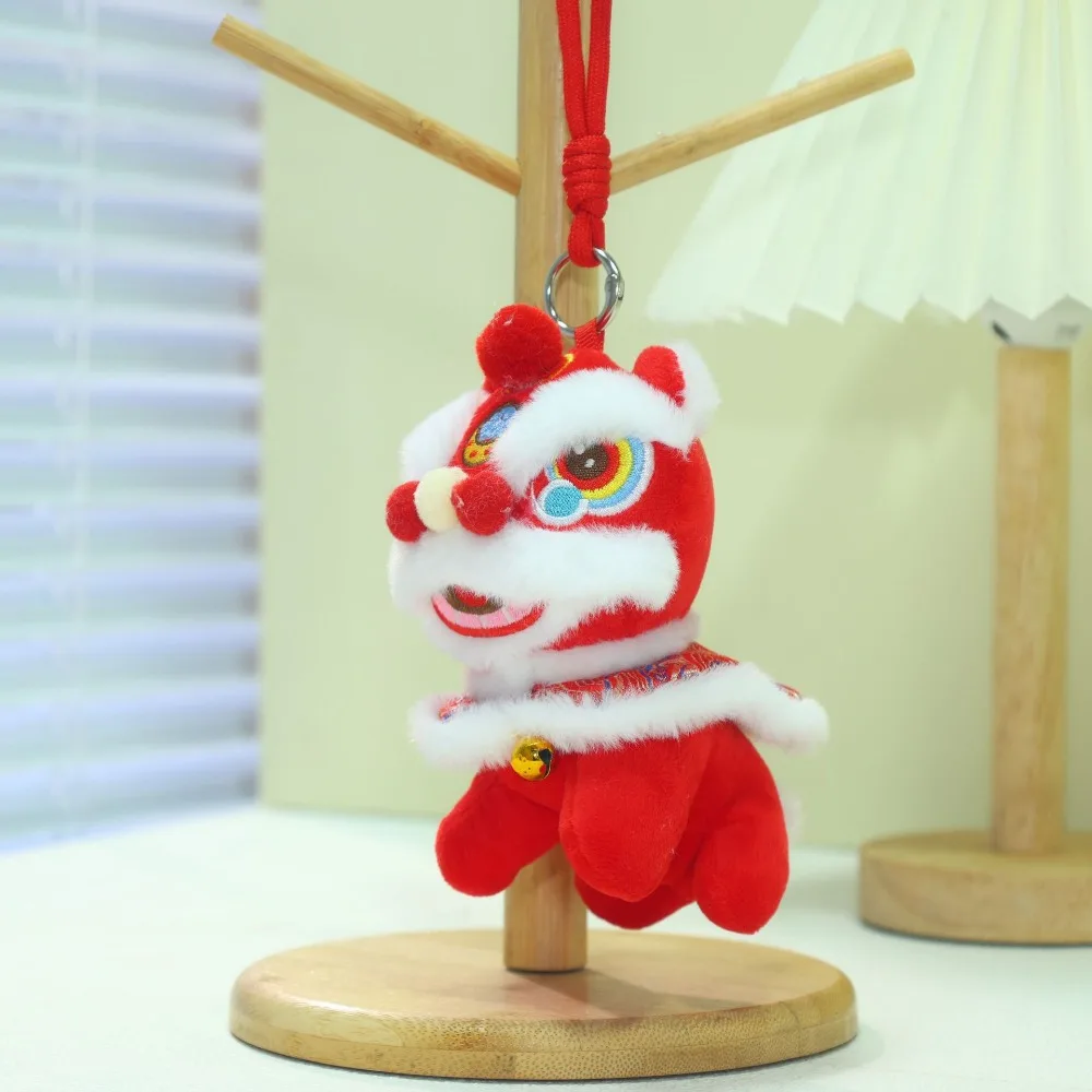 Cartoon Lion Dance Keychain Bell Awakened Lion Lion Dance Pendant Fortune Character Chinese Style Chinese New Year Gift