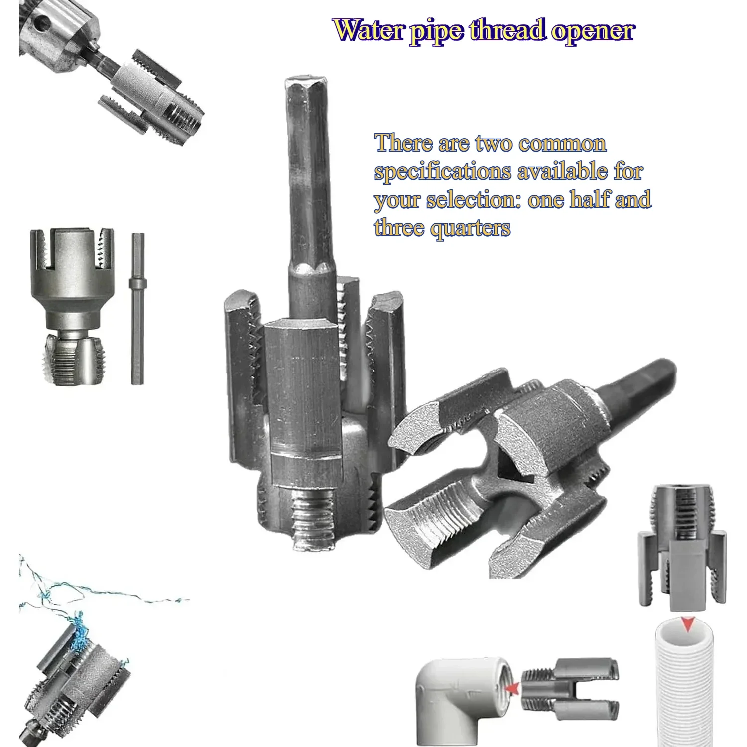 PVC Pipe Threader Kit – Electric-Drill Driven, ½
