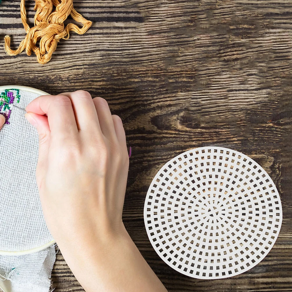 

12pcs Cross Stitch Grid Mesh Sheets For Diy Panels Durable Plastic Mesh Sheets for Embroidery Crafting DIY Projects