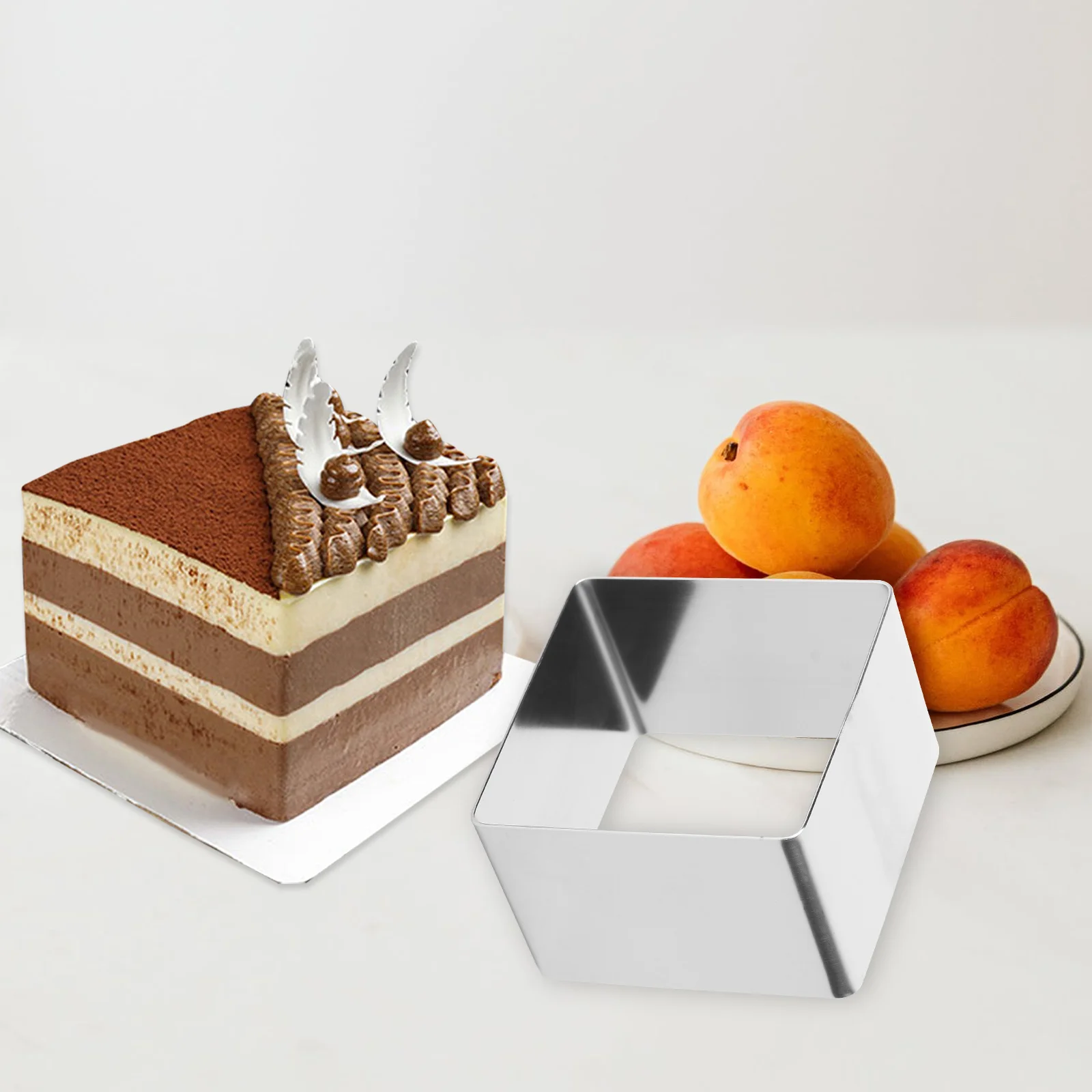 

Stainless Steel Cake Ring 8 Inch Square Baking Tool For Pastry Dessert Cutting Reusable Non Stick Cookie Fondant Cutter