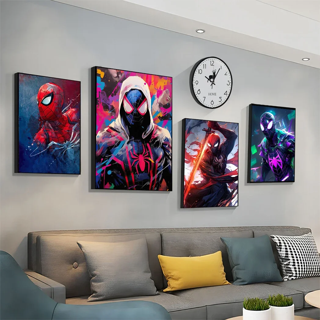 1PC  frameless canvas paintings,Canvas Painting Canvas Painting New    Marvel Cartoon Wall Art Poster Superhero Spider-Man Canva
