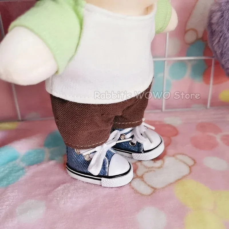 

17cm Shoes For Labubu Doll Solid Color Fashion Canvas Shoes For Labubu 321 Doll Accessories Girl's Toys Birthday Gifts