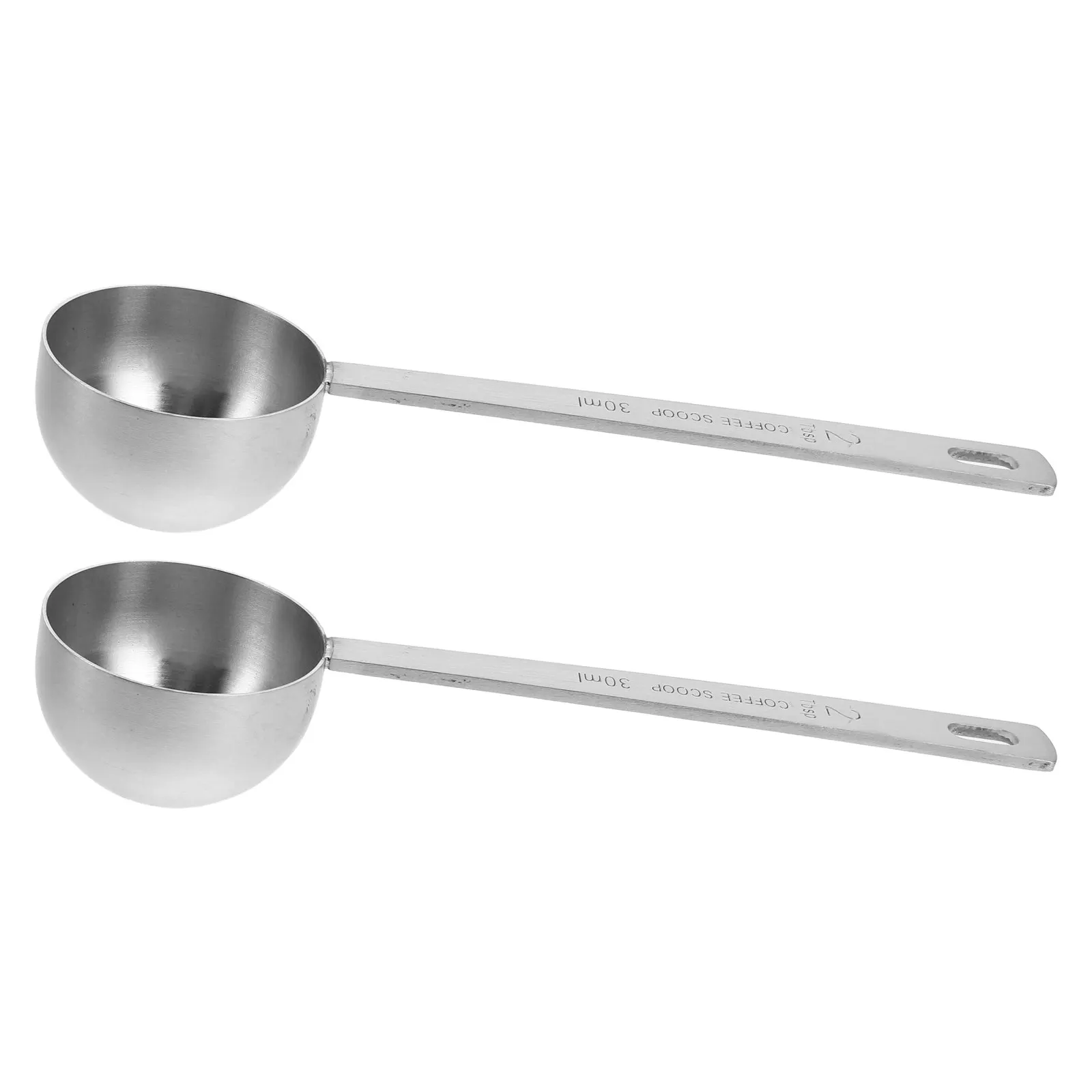 2Pcs Stainless Steel Measuring Spoon Coffee Table Spoon 30Ml Decorative Scoop for Baking Protein Powder Coffee Grounds Rice