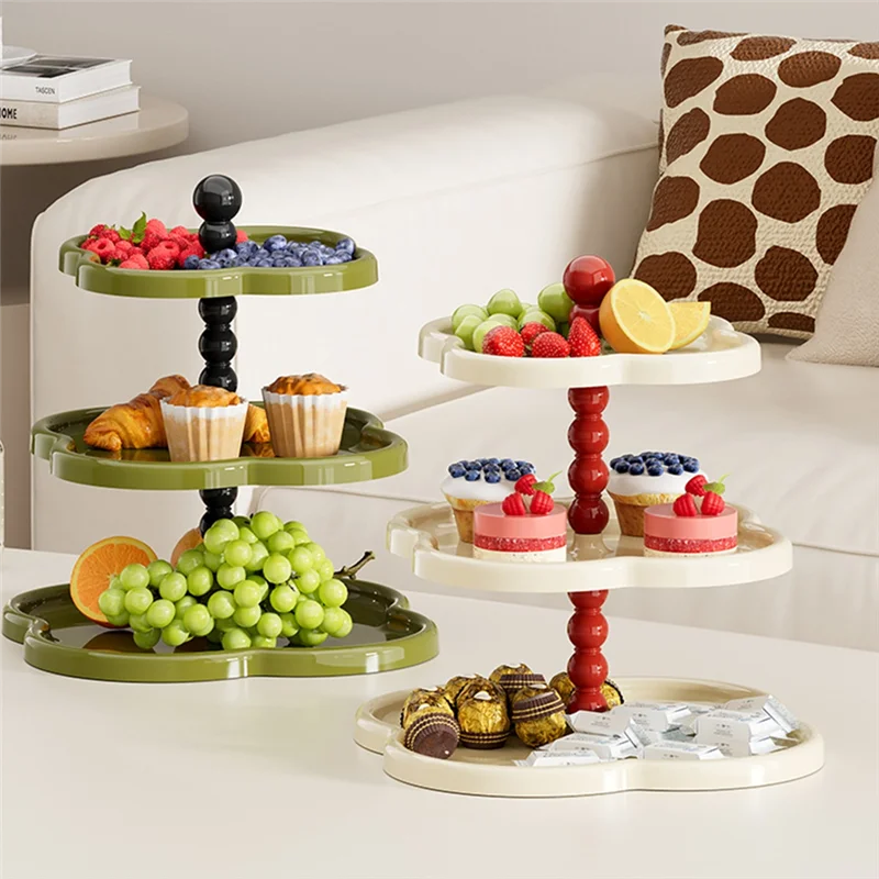 

Best-Retro Jewelry Rack Fruit Plate Dessert Display Rack Desktop Four-Leaf Ornament Storage Rack