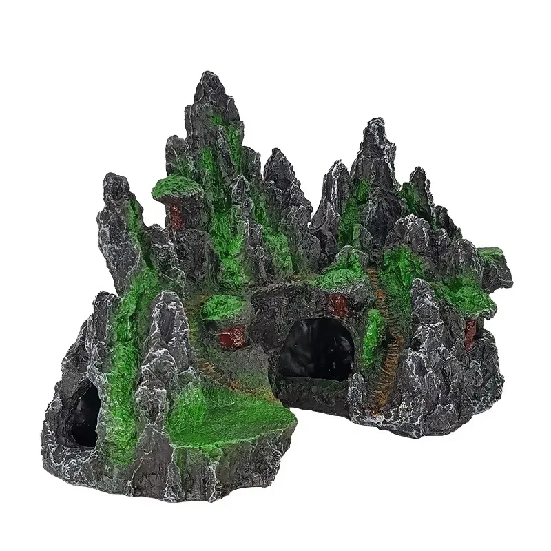2025 Large Creative Aquarium Landscape Artificial Mountain Stone Resin Crafts Ornament Fish Ornament & Ornament