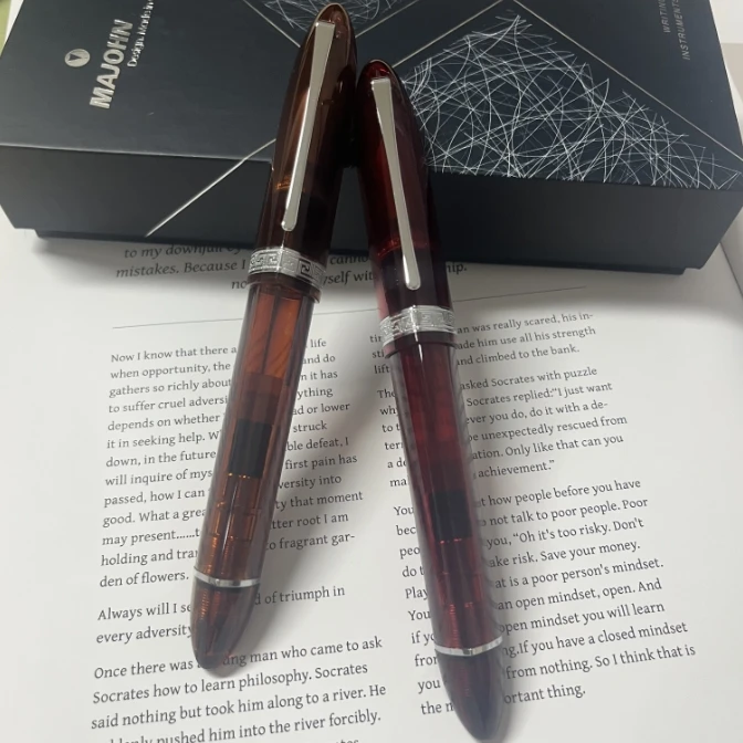 

Majohn V60 прозрачная красная авторучка треугольный поршень смола чернильная ручка для письма школьные офисные деловые канцелярские принадлежности подарок