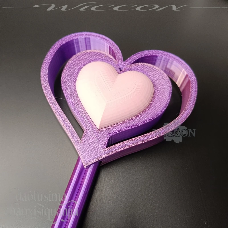 Kawaii Enchanted Heart Magic Staff 3D PLA Cosplay Prop Magical Girl Anime Accessory For Halloween