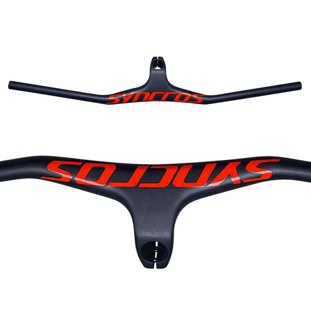 

Syncros MTB Bike Integrated Handlebars With Stem 28.6mm Carbon Fibre Handlebar For Mountain Bike Parts Stem Angle -17 Degrees