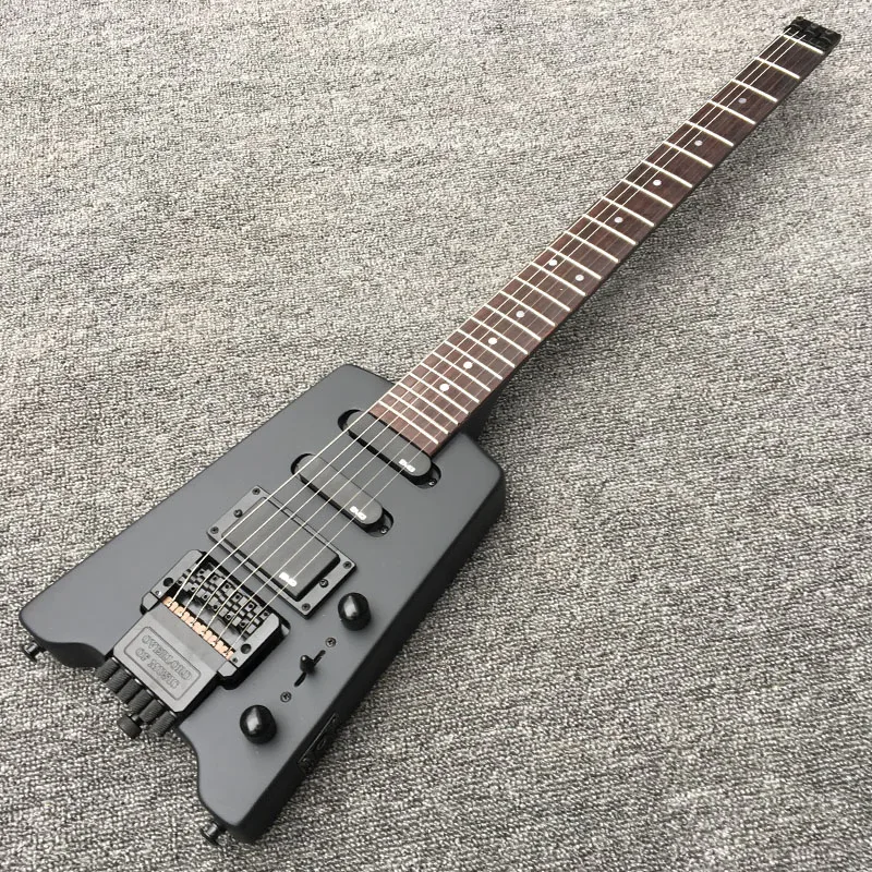 Headless Electric Guitar With 6 Strings Portable Metal MusicTravel Musical Instrument Basswood GT-PRO Matte Black And White