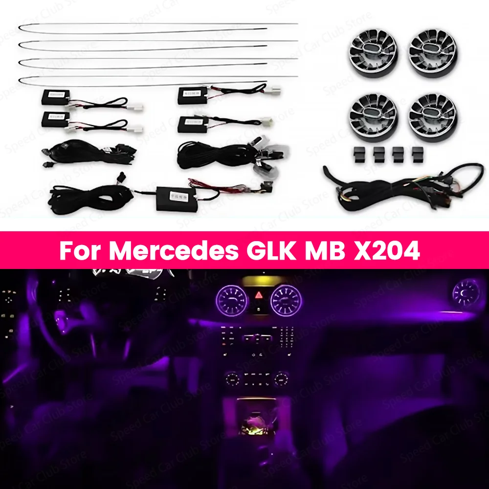 

64 Colors Ambient light LED Vents For Mercedes Benz GLK MB X204 2008-2015 Ambient Light Car Interior Decoration Accessories