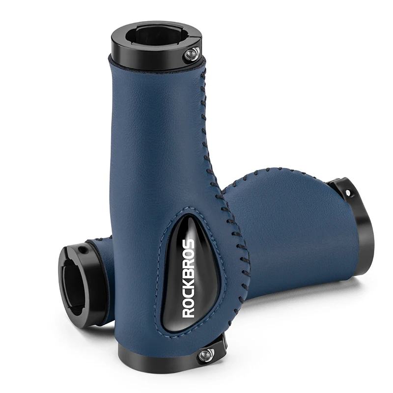 ROCKBROS Fahrradgriffe, stoßfest, weiches flüssiges Silikon, Fahrradlenkergriffe, beidseitig verriegelt, PU-Leder, MTB, Rennradgriffe