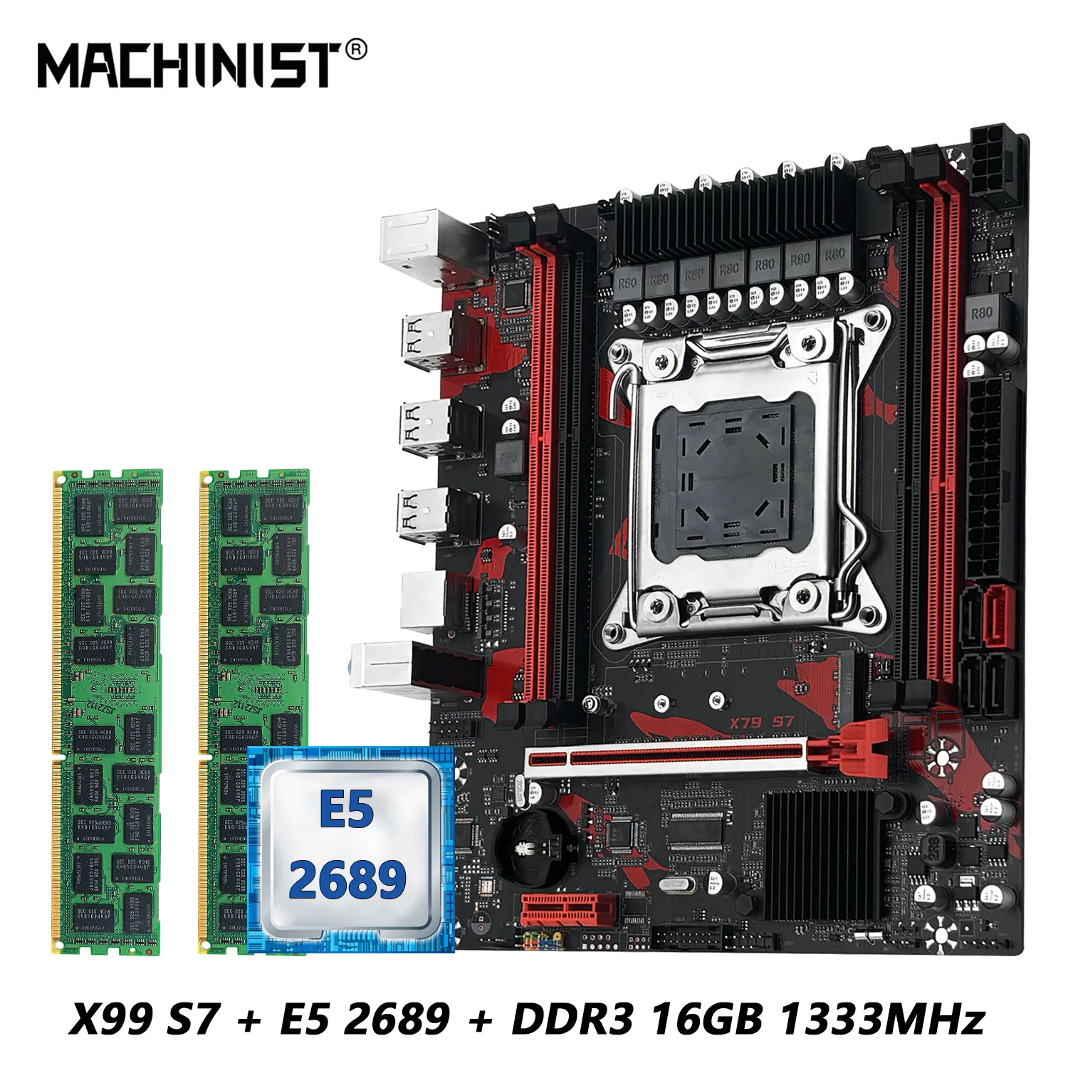 MACHINIST-X79 Motherboard, LGA 2011, suporte Xeon E5 V1 e processador V2 CPU i7, memória RAM DDR3 ECC, NVME M.2 Desktop Board, Z9-D7