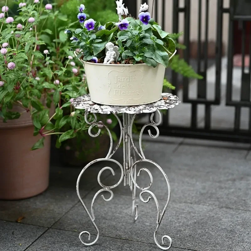 Vintage European cast iron flower pot bracket balcony  stool flower pot holder  stand pastoral groceries garden deco