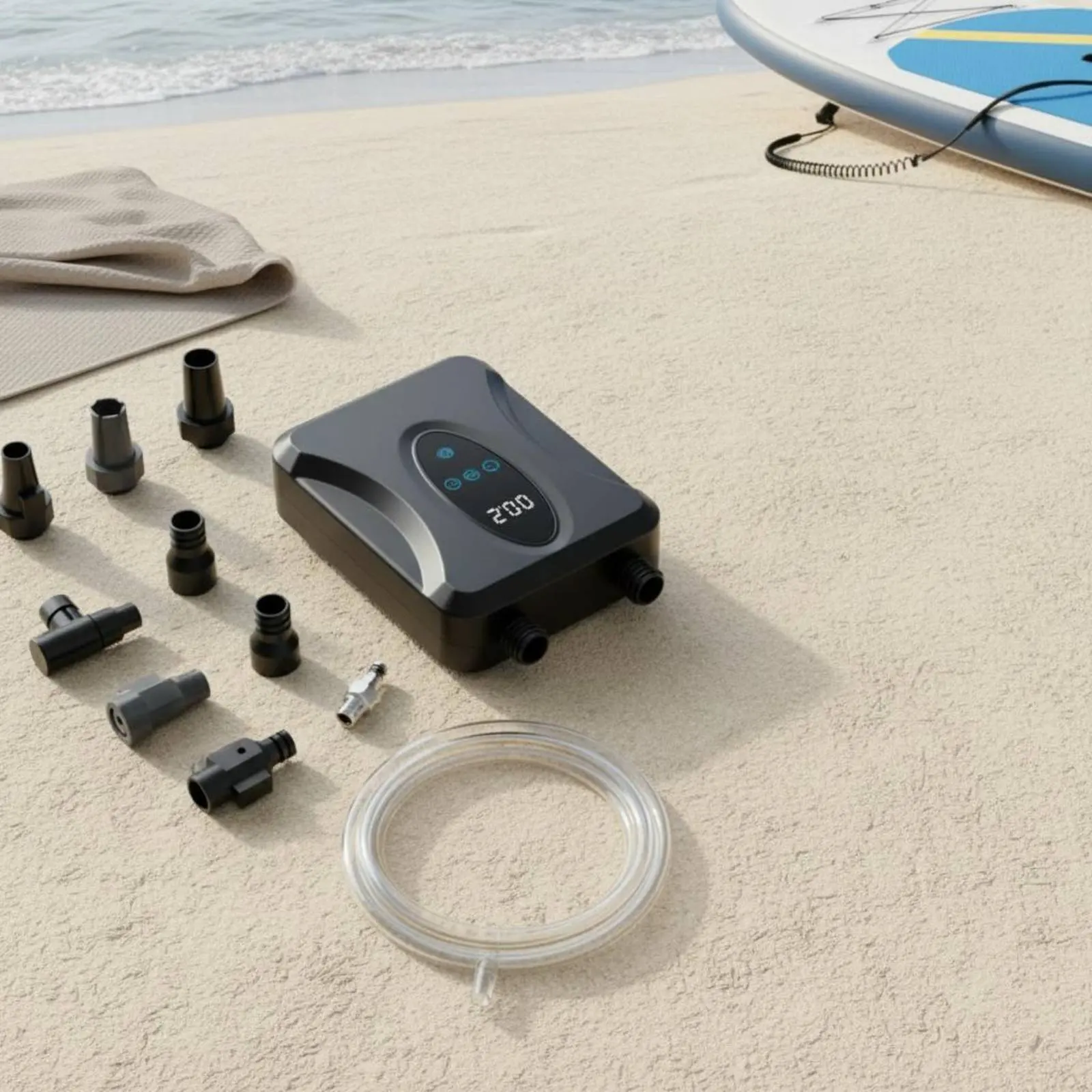 SUP Pump Fast Inflation and Deflation Electric Air Pump Portable Inflator Deflator Single-Button Control Outdoor Gear for Travel