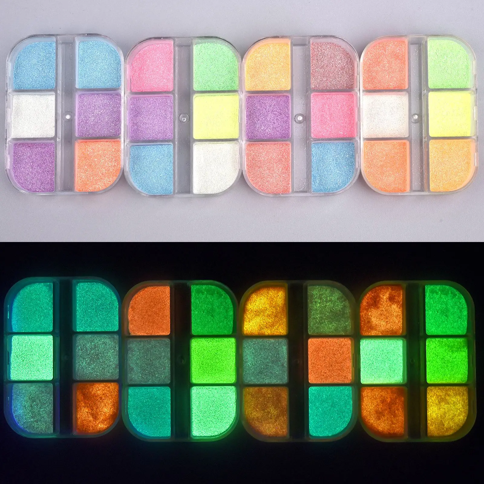 6 Colors Mix Luminous Powder Resin Pigment DIY Epoxy Resin Mold Nail Art Glitter Powder Glow In The Dark Jewelry Making Supplies