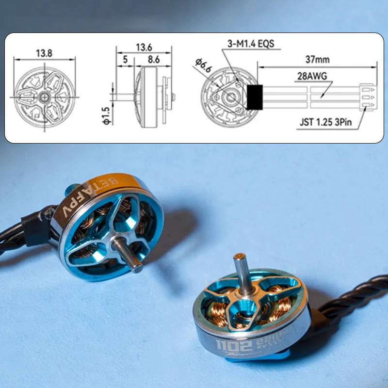 4PCS BETAFPV 1102 22000KV Brushless Motors FPV Motor 1S Lipo For RC FPV Racing 1S Whoop Drone Quadcopter Meteor75 75mm Frame