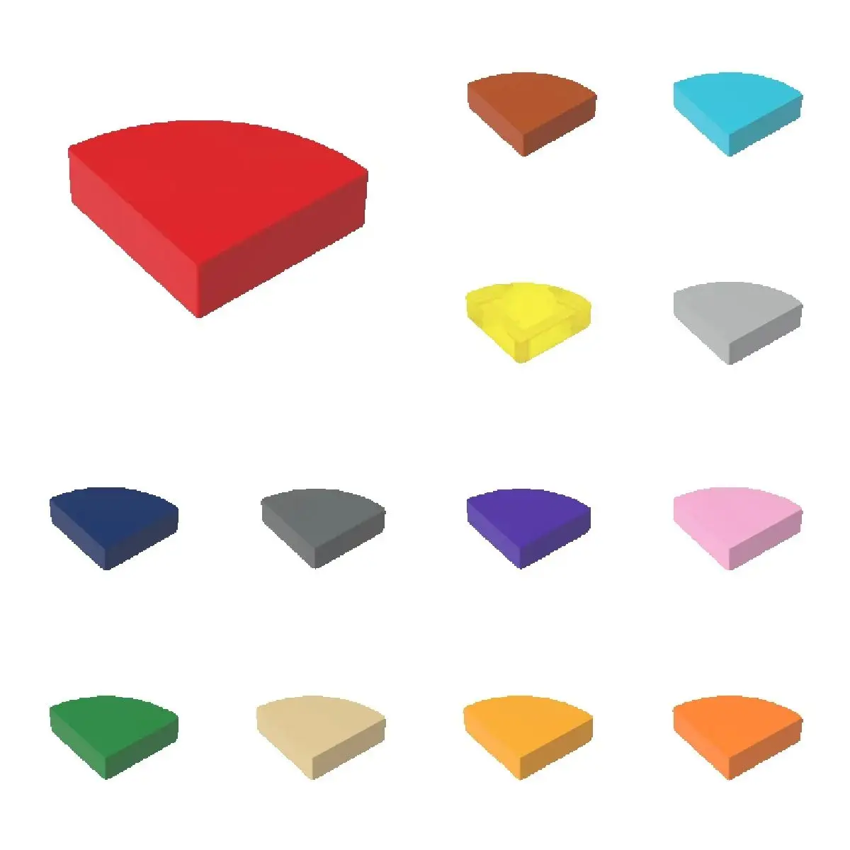 50pcs 25269 Tile Round 1x1 Quarter Building Block Toy Compatible Educational Creative Size Gift DIY MOC