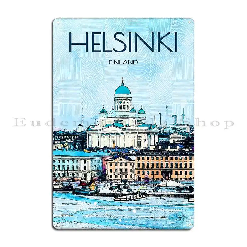Helsinki Travel Art Metal Sign Create Poster Wall Decor Decoration Classic Tin Sign Poster