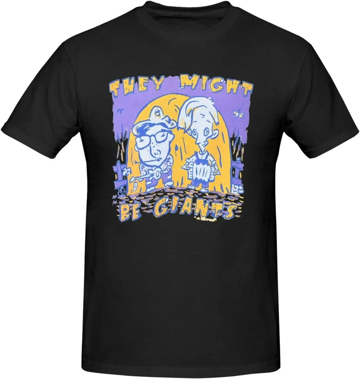 They Muisc Might Be Giants T-Shirt Men'S Cotton Hipster Hip Hop Longline Crewneck Tee