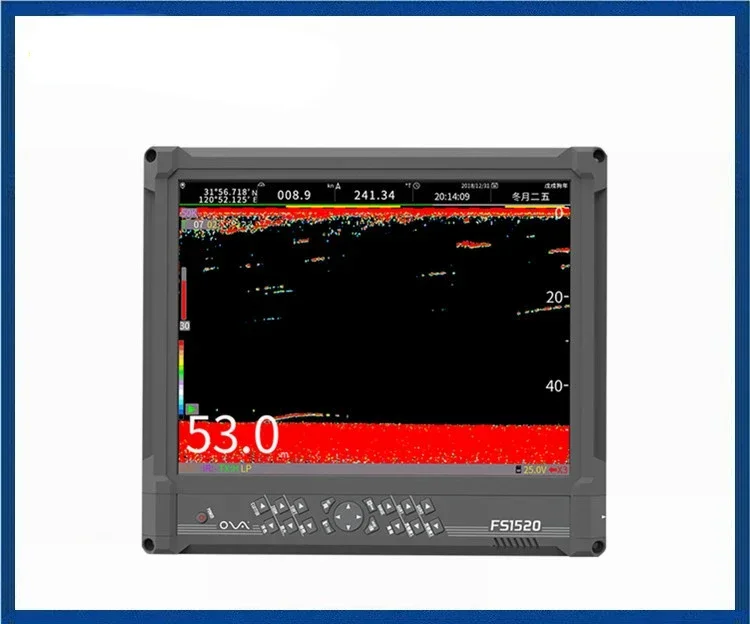 Professional marine fish detector FP1221X12 inch digital processing screen sonar level without probe