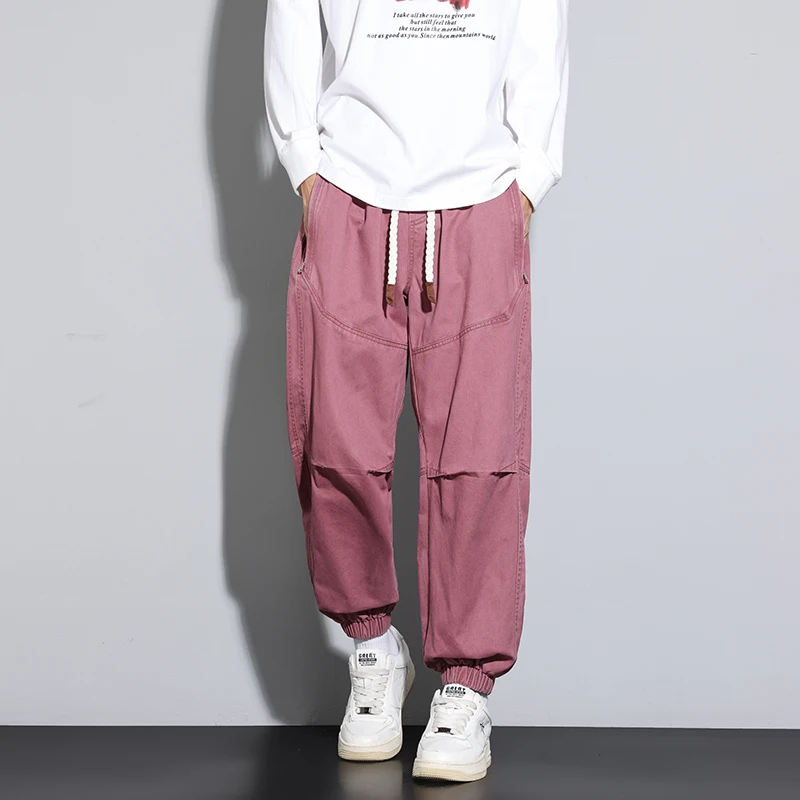 

Arge-sized workwear casual pants for men spring autumn loose pure cotton long pants Handsome Cargo pants Mens Trousers Autumn l