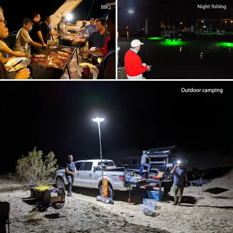 Imagem -05 - Luzes de Acampamento Telescópicas Led Luz Exterior Portátil Poste Telescópico Luz de Pesca à Noite Luz de Inundação 25000lm