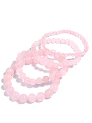 OAIITE Rose Quartz Bracelet Women Natural Crystal Bracelet Yoga Meditation Prayer Charm Reiki Energy Stone Pulse Jewelry Gift