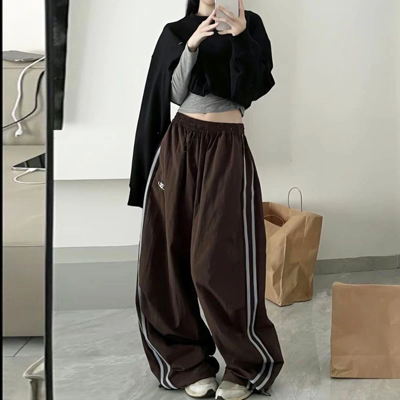 Модные разноцветные повседневные брюки на осень-зиму с эластичной резинкой на талии и шнурком, индивидуальный двухсторонний стиль