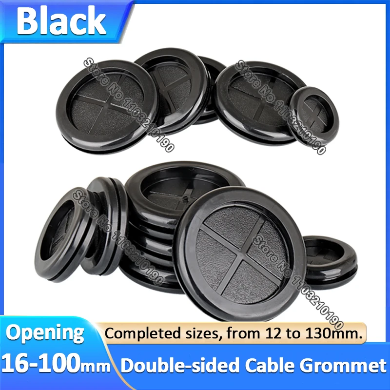 

Black Round Double-sided Rubber Wire Cable Grommet Protective Coil Firewall Hole Plug Retaining Ring Parts 16/20/22/25/27-100mm