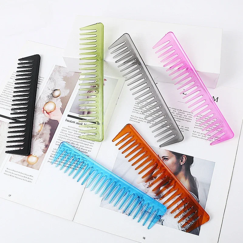 New Plastic Hair Combs Wide Tooth Thickening Combs Multi-color Optional Hair Combs Makeup Tools Hairbrush