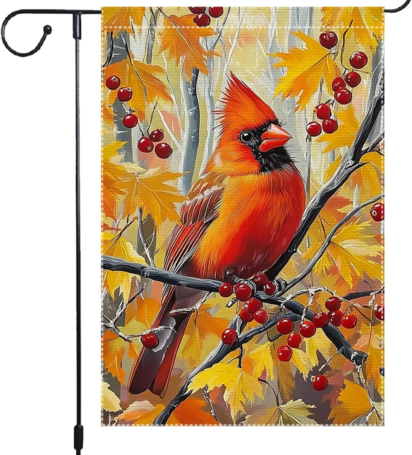 Fall Garden Flag Cardinal Garden Flags 12x18 Inch Double Sided Burlap Outdoor Decoration Autumn Porch Thanksgiving Small Yar UUN